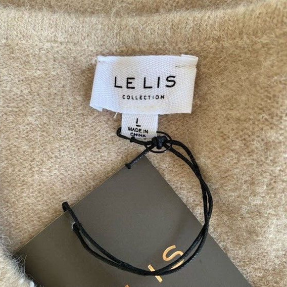 New Le Lis Womens Size Large Bandeau Tube Top Tan Nylon Blend Sleeveless Stretch - Picture 5 of 7